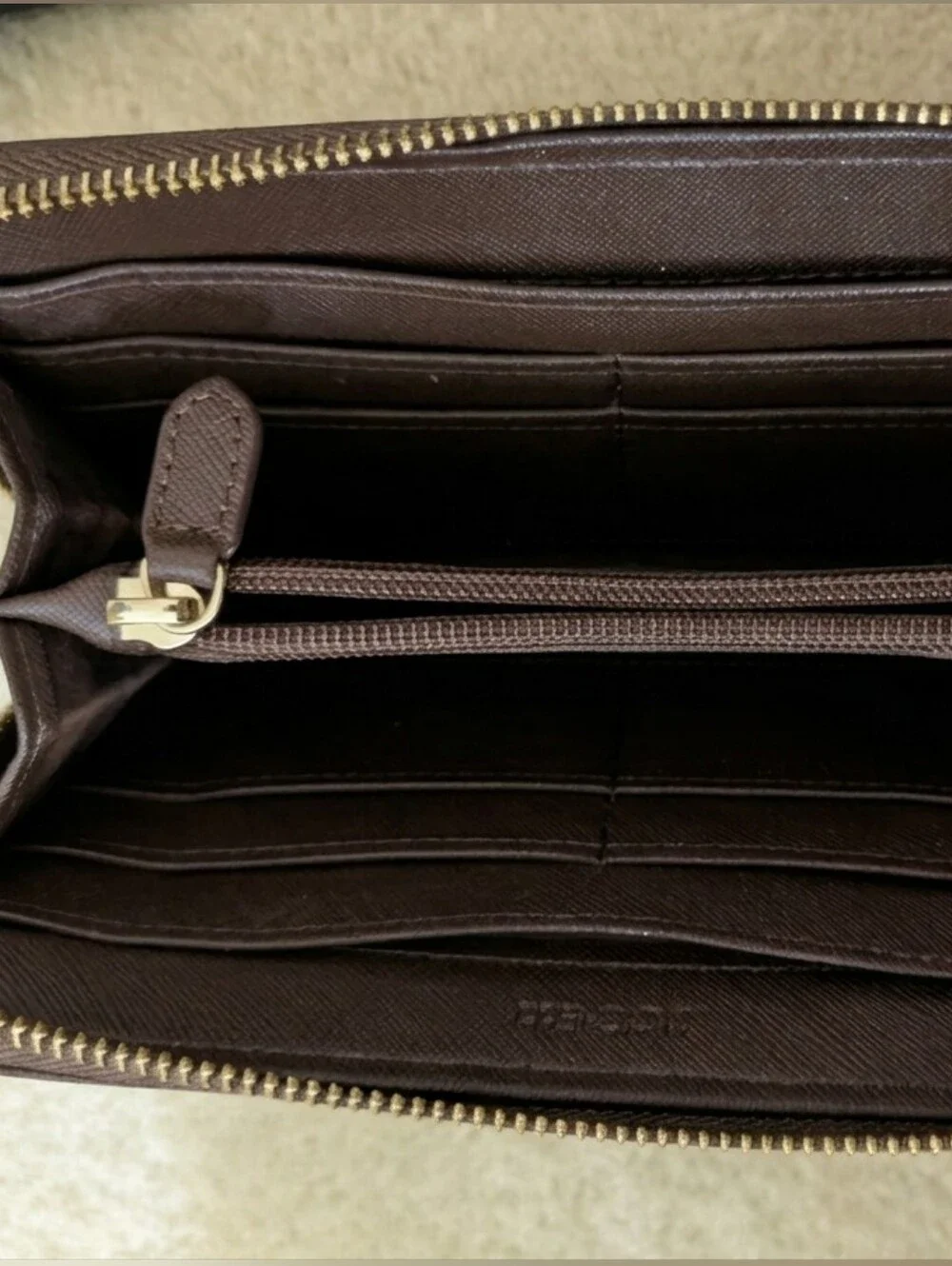 Joe's Jeans Women's Casanova Continental Zip Around Wallet Dark Brown